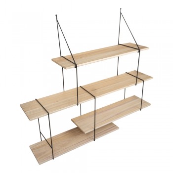 Loft Wandregal, Holzregal, Hängeregal - Paulownia Holz - FCL 1 Domax Home - 1