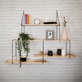 Loft Wandregal, Holzregal, Hängeregal - Paulownia Holz - FCL 1 Domax Home - 2