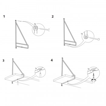 Loft Wandregal, Holzregal, Hängeregal - Paulownia Holz - FAL 1, 80 cm Domax Home - 7
