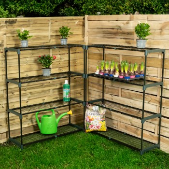 Gartenregal, Lageregal, Blumenbeet mit 4 Regalböden - GRO, 90x30x106 GRINDI IN THE GARDEN - 2