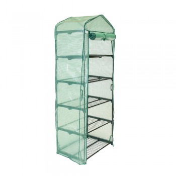 Foliengewächshaus Treibhaus Pflanzenhaus mit 5 Gitterböden - KALMIA II, 70x50x190 Grindi - 1