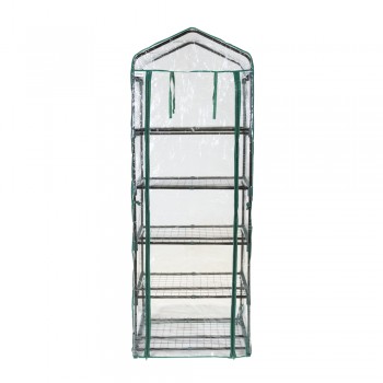 Foliengewächshaus Treibhaus Pflanzenhaus mit 5 Gitterböden - KALMIA II, 70x50x190 Grindi - 5