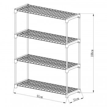 Gartenregal, Lageregal, Blumenbeet mit 4 Regalböden - GRO, 90x30x106 GRINDI IN THE GARDEN - 9