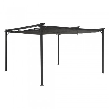 Garten Pergola Pavillon Terrassendach mit einstellbarem Stoffdach - Irda III 4x4m Grindi - 1