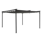Garten Pergola Pavillon Terrassendach mit einstellbarem Stoffdach - Irda III 4x4m Grindi - 1