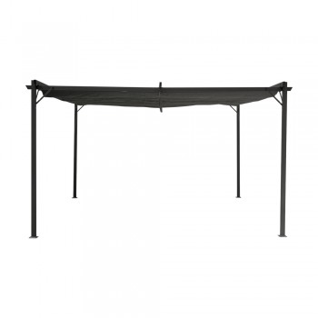 Garten Pergola Pavillon Terrassendach mit einstellbarem Stoffdach - Irda III 4x4m Grindi - 2