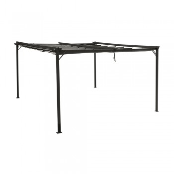 Garten Pergola Pavillon Terrassendach mit einstellbarem Stoffdach - Irda III 4x4m Grindi - 4
