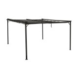Garten Pergola Pavillon Terrassendach mit einstellbarem Stoffdach - Irda III 4x4m Grindi - 4