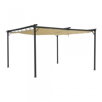 Garten Pergola Pavillon Terrassendach mit einstellbarem Stoffdach - Irda III 4x4m Grindi - 1