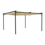 Garten Pergola Pavillon Terrassendach mit einstellbarem Stoffdach - Irda III 4x4m Grindi - 1
