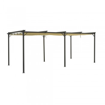 Garten Pergola Pavillon Terrassendach mit einstellbarem Stoffdach - Irda IV 3x6m Grindi - 1