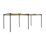 Garten Pergola Pavillon Terrassendach mit einstellbarem Stoffdach - Irda IV 3x6m Grindi - 1