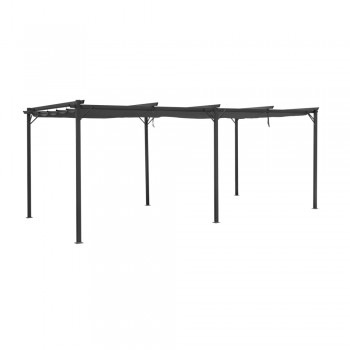 Garten Pergola Pavillon Terrassendach mit einstellbarem Stoffdach - Irda IV 3x6m Grindi - 1