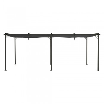 Garten Pergola Pavillon Terrassendach mit einstellbarem Stoffdach - Irda IV 3x6m Grindi - 3