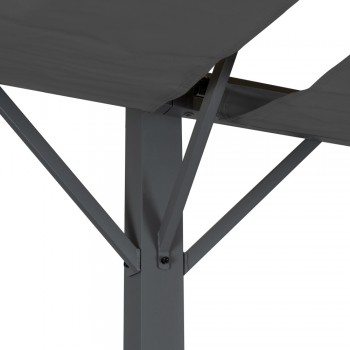 Garten Pergola Pavillon Terrassendach mit einstellbarem Stoffdach - Irda IV 3x6m Grindi - 8