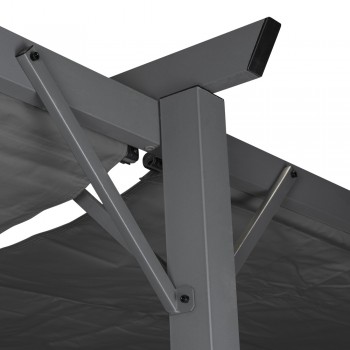 Garten Pergola Pavillon Terrassendach mit einstellbarem Stoffdach - Irda IV 3x6m Grindi - 7