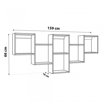 Wandregal Schweberegal Bücherregal - FTS 2, 159x66x18 cm Domax Home - 7