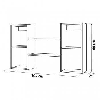 Wandregal Schweberegal Bücherregal - FTS 1, 102x60x18 cm Domax Home - 8