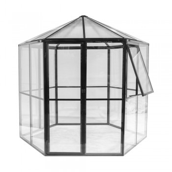 Gewächshaus Gartenhaus Treibhaus Polycarbonat - Salvia I - 240x240, schwarz GRINDI IN THE GARDEN - 1