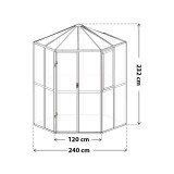 Gewächshaus Gartenhaus Treibhaus Polycarbonat - Salvia I - 240x240, schwarz GRINDI IN THE GARDEN - 8
