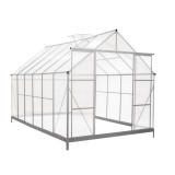 Gewächshaus Gartenhaus Treibhaus Alu Polycarbonat - Verbena I, weiß - 3,7x2,4m GRINDI IN THE GARDEN - 10 Gewächshaus Gartenhaus Treibhaus Alu Polycarbonat - Verbena I, weiß - 3,7x2,4m GRINDI IN THE GARDEN - 10