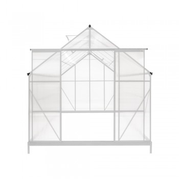Gewächshaus Gartenhaus Treibhaus Alu Polycarbonat - Verbena I, weiß - 3,7x2,4m GRINDI IN THE GARDEN - 12