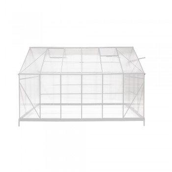 Gewächshaus Gartenhaus Treibhaus Alu Polycarbonat - Verbena I, weiß - 3,7x2,4m GRINDI IN THE GARDEN - 8