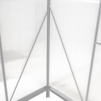 Gewächshaus Gartenhaus Treibhaus Alu Polycarbonat - Verbena I, weiß - 3,7x2,4m GRINDI IN THE GARDEN - 5