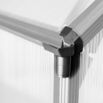 Gewächshaus Gartenhaus Treibhaus Alu Polycarbonat - Verbena I, weiß - 3,7x2,4m GRINDI IN THE GARDEN - 4