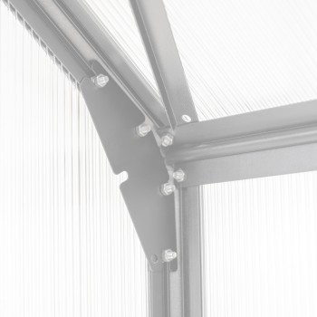 Gewächshaus Gartenhaus Treibhaus Alu Polycarbonat - Verbena I, weiß - 3,7x2,4m GRINDI IN THE GARDEN - 6