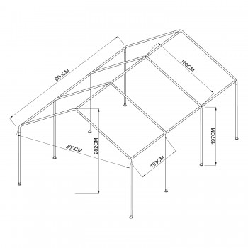 Gartenpavillon Partyzelt Festzelt PE 3x6m beige - GNO I GRINDI IN THE GARDEN - 9