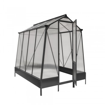 Gewächshaus Gartenhaus Treibhaus Alu - Arum I, anthracit - 2,5x1,9m GRINDI IN THE GARDEN - 10