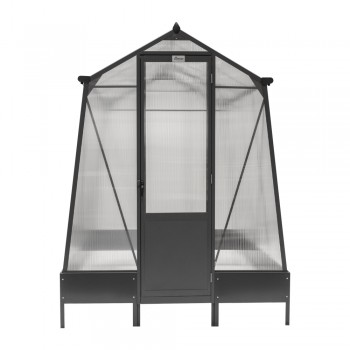 Gewächshaus Gartenhaus Treibhaus Alu - Arum I, anthracit - 2,5x1,9m GRINDI IN THE GARDEN - 12