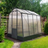 Gewächshaus Gartenhaus Treibhaus Alu - Arum I, anthracit - 2,5x1,9m GRINDI IN THE GARDEN - 2