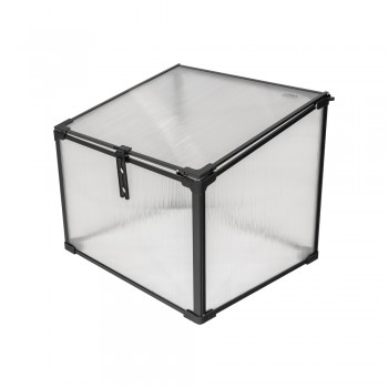 Frühbeet Treibhaus Mini Gewächshaus aus Polycarbonat - 60x51x51 - Magnolia I, schwarz GRINDI IN THE GARDEN - 1