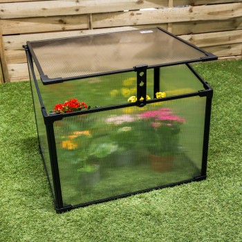 Frühbeet Treibhaus Mini Gewächshaus aus Polycarbonat - 60x51x51 - Magnolia I, schwarz GRINDI IN THE GARDEN - 2