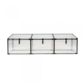 Frühbeet Treibhaus Mini Gewächshaus aus Polycarbonat - 180x51x51 - Magnolia III, schwarz GRINDI IN THE GARDEN - 3