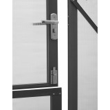 Gewächshaus Gartenhaus Treibhaus Alu Polycarbonat - Lilium II, antracit - 3x2,4m GRINDI IN THE GARDEN - 3