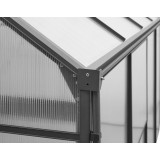 Gewächshaus Gartenhaus Treibhaus Alu Polycarbonat - Lilium II, antracit - 3x2,4m GRINDI IN THE GARDEN - 6