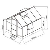 Gewächshaus Gartenhaus Treibhaus Alu Polycarbonat - Lilium II, antracit - 3x2,4m GRINDI IN THE GARDEN - 8