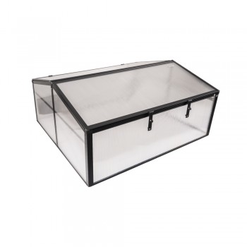 Frühbeet Treibhaus Mini Gewächshaus aus Polycarbonat - 100x100x48 - Magnolia IV, schwarz GRINDI IN THE GARDEN - 3