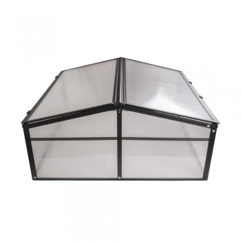 Frühbeet Treibhaus Mini Gewächshaus aus Polycarbonat - 100x100x48 - Magnolia IV, schwarz GRINDI IN THE GARDEN - 4