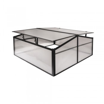 Frühbeet Treibhaus Mini Gewächshaus aus Polycarbonat - 100x100x48 - Magnolia IV, schwarz GRINDI IN THE GARDEN - 1