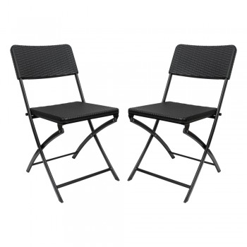 Balkonklappstuhl Klappbarer Gartenstühle - SSC 1, 2 Stück - 58x46x81, schwarz GRINDI IN THE GARDEN - 1