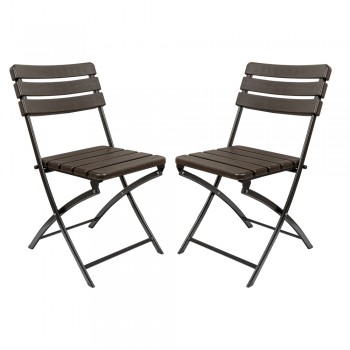 Balkonklappstuhl Klappbarer Gartenstühle - SSC 2, 2 Stück - 58x46x81, braun GRINDI IN THE GARDEN - 1