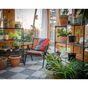 Gartenregal, Lageregal, Blumenbeet mit 4 Regalböden - GRO, 90x30x106 GRINDI IN THE GARDEN - 4