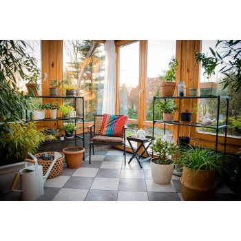 Gartenregal, Lageregal, Blumenbeet mit 4 Regalböden - GRO, 90x30x106 GRINDI IN THE GARDEN - 3