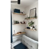 Loft Wandregal, Holzregal, Hängeregal - Paulownia Holz - FAL 1, 80 cm Domax Home - 5