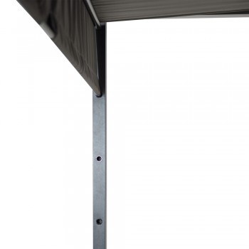 Doppel-Gartenliege mit Sonnendach, Pergola, Lounge-Pavillon  - Verula I - 195x195x195 grau GRINDI IN THE GARDEN - 9