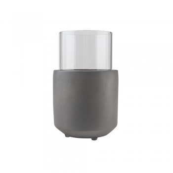 Bioethanol Tischkamin Runder Freistehender Biokamin - 12x20, LAWU I grau GRINDI IN THE GARDEN - 3